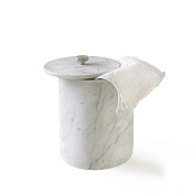 3SC Apuana 2.0 Ведро для мусора с крышкой напол., цвет: White Statuario Marble/Polished Satin Nickel AP65ANK