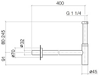 Dornbracht Сифон для раковины латунный, цвет: matt black 10060970-33