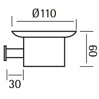 Cisal Xion Мыльница со стеклянной чашей, подвесная, цвет: brushed stainless steel XI090600D1