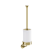 Burlington Guild Ершик для унитаза подвесной с керамической колбой, цвет: золото глянцевое GU025G