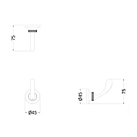 Burlington Guild Крючок для полотенец одинарный, подвесной, цвет: золото глянцевое GU021G