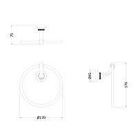 Burlington Guild Полотенцедержатель круглый d17 см, подвесной, цвет: хром глянцевый GU013C