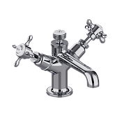 Burlington Guild Смеситель для раковины на 1 отверстие без д/к, излив 5h см, цвет: хром/белый глянец GU110DNC