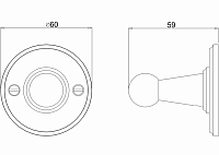 Burlington Крючок для полотенец одинарный, подвесной, цвет: шлифованный никель A14 BNKL