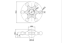 Burlington Birkenhead Вентиль для смесителя одинарный, цвет: хром/белый глянцевый V3