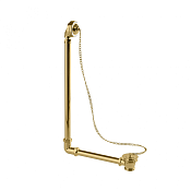 Burlington Слив-перелив для ванны универсальный с пробкой и цепочкой, цвет: золото глянцевое W4/CW4/W5/CW5 GOL