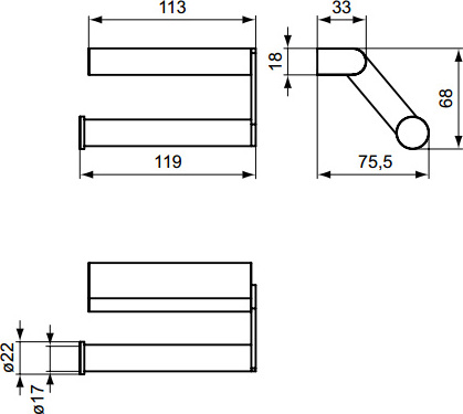 Ideal Standard Connect Держатель туалетной бумаги, без крышки, подвесной, цвет: chrome N1381AA