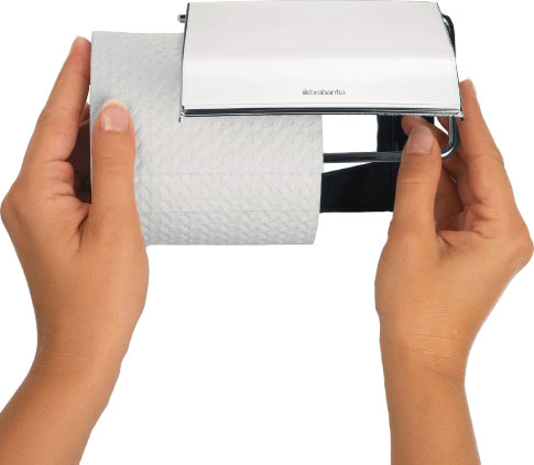 Brabantia ReNew Держатель туалетной бумаги с крышкой, подвесной, цвет: стальной 414589