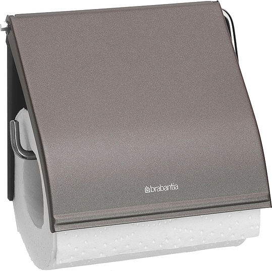 Brabantia ReNew Держатель туалетной бумаги с крышкой, подвесной, цвет: платиновый 477300