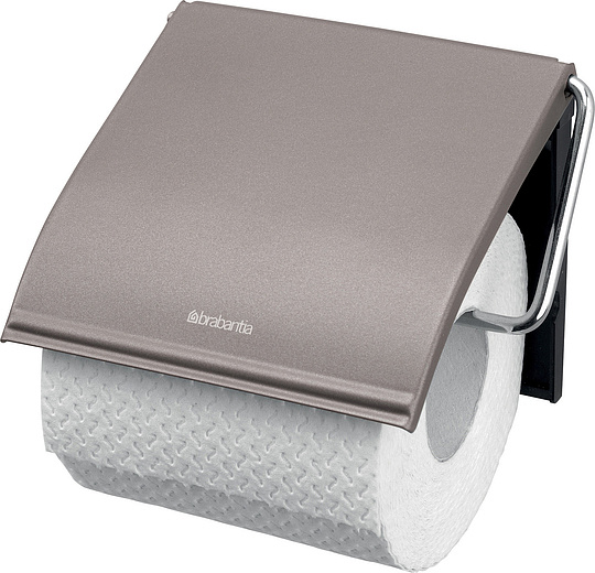 Brabantia ReNew Держатель туалетной бумаги с крышкой, подвесной, цвет: платиновый 477300