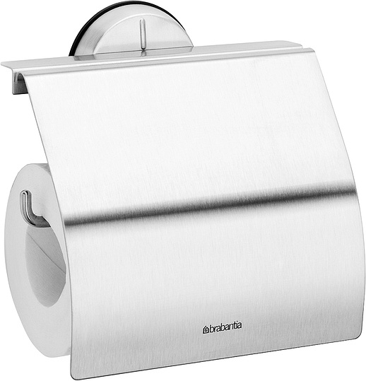 Brabantia Profile Держатель туалетной бумаги с крышкой, подвесной, цвет: стальной 427626