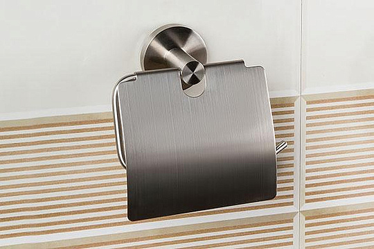 Nofer Niza Держатель туалетной бумаги с крышкой, подвесной, цвет: нержавеющая сталь 16858.S