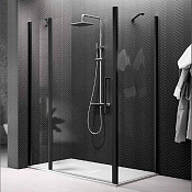 Novellini Young Боковая стенка 101х200h см для установки с дверью, цвет: черный матовый Y2F1B99-1H