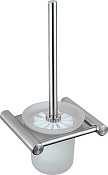 Nofer Roma Ершик для унитаза подвесной со стеклянной колбой, цвет: нержавеющая сталь 16825.S