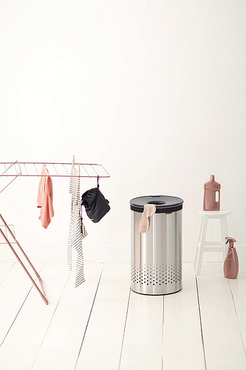 Brabantia Корзина для белья напольная, 60 литров, цвет: стальной/серый 105166