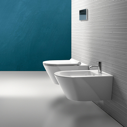 Catalano Zero Биде подвесное 35x55 см, 1 отв., с переливом, покрытие Cataglaze, цвет: белый матовый 0118551021