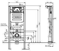 Toto Neorest WX2 Инсталляция для подвесного унитаза 50x12 см с креплением WH182EAT