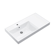 Kerama Marazzi Cubo Раковина подвесная 90,5x48,5x18h см, с переливом без д/к, цвет: белый глянцевый CU.wb.90Lh