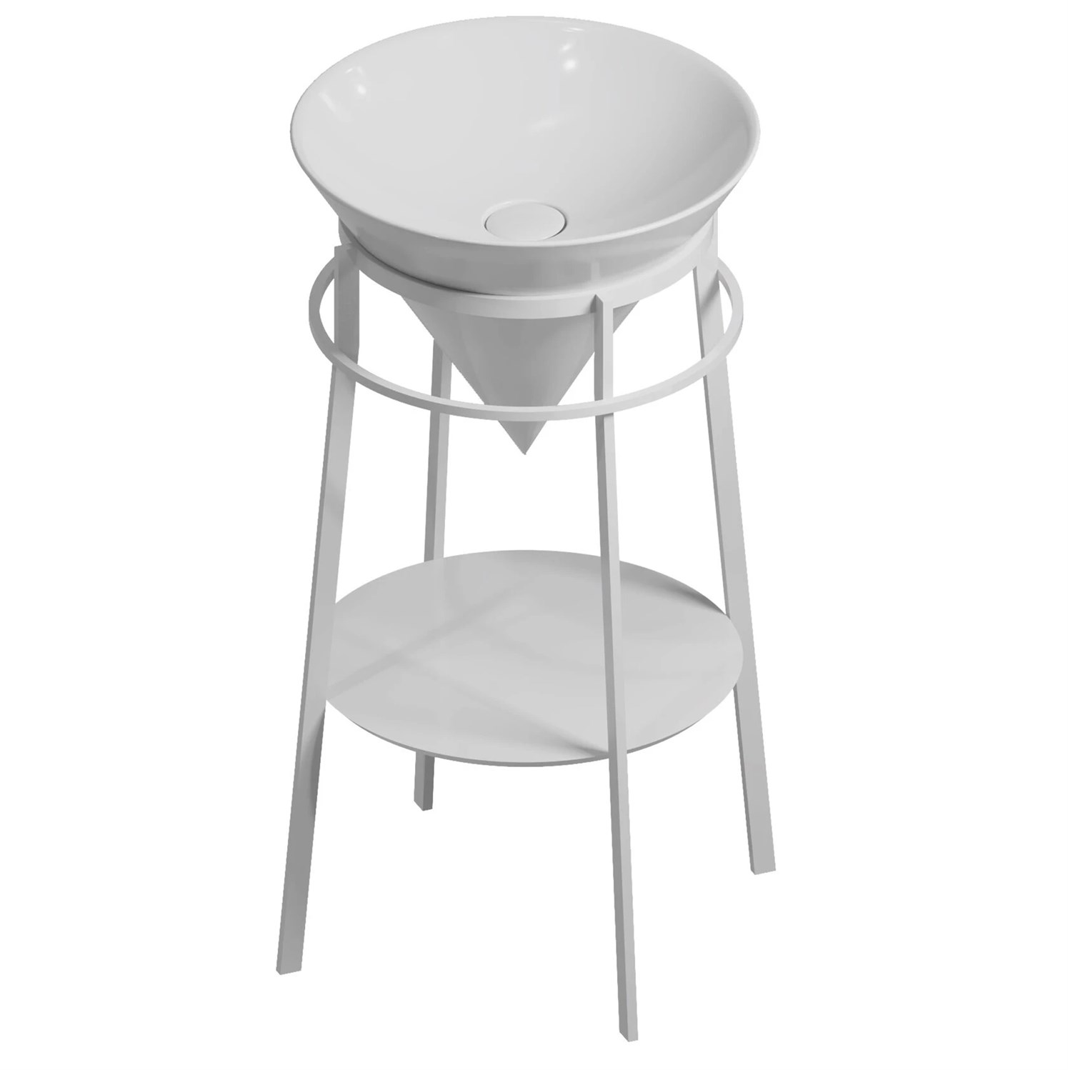 Kerama Marazzi Cono Полка для консоли 43 см, цвет: белый глянцевый CO4.43\WHT