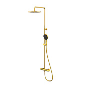Whitecross Y Душевая стойка: термостат, ручной душ, верхний душ, шланг 150 см, цвет: брашир. золото Y1254TOPGLB