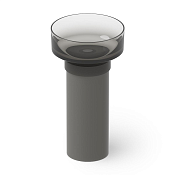 Dea Design Раковина напольная d48x90h см, Glasstech, выпуск в пол, цвет: smoky black DD2023 480 R4