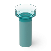 Dea Design Раковина напольная d48x90h см, Glasstech, выпуск в пол, цвет: lake water blue DD2023 480 R8