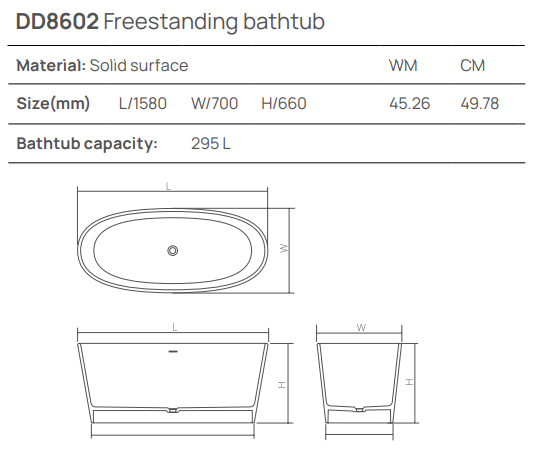 Dea Design Nature Ванна из Solid Surface отдельностоящая 158x70 см, цвет: sage DD8602 1580 9