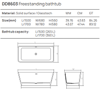 Dea Design Modern Ванна из Solid Surface отдельностоящая 150x68 см, цвет: green DD8603 1500 10