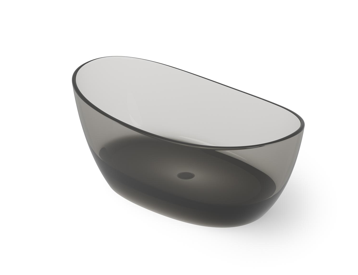 Dea Design Elegant Ванна из Glasstech отдельностоящая 163x85 см, цвет: smoky black DD8611 1630 R4