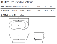 Dea Design Elegant Ванна из Glasstech отдельностоящая 163x85 см, цвет: pomegranate DD8611 1630 R5
