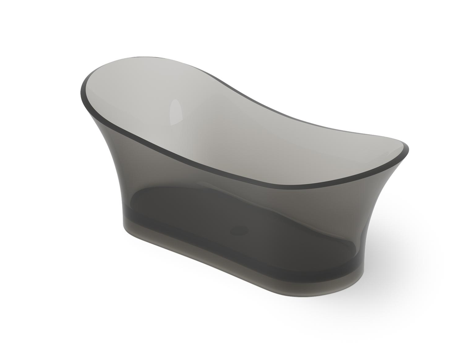 Dea Design Elegant Ванна из Glasstech отдельностоящая 175x75 см, цвет: smoky black DD8614 1750 R4