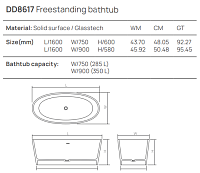 Dea Design Nature Ванна из Glasstech отдельностоящая 160x90 см, цвет: emerald DD8617 1600 R3