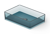 Dea Design Раковина чаша 60x40x14,5h см, Glasstech, цвет: dark blue DD9009 600 R11