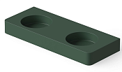 Dea Design Раковина накладная 120x48x14h см, Solid Surface, цвет: dark green DD9081 1200 11