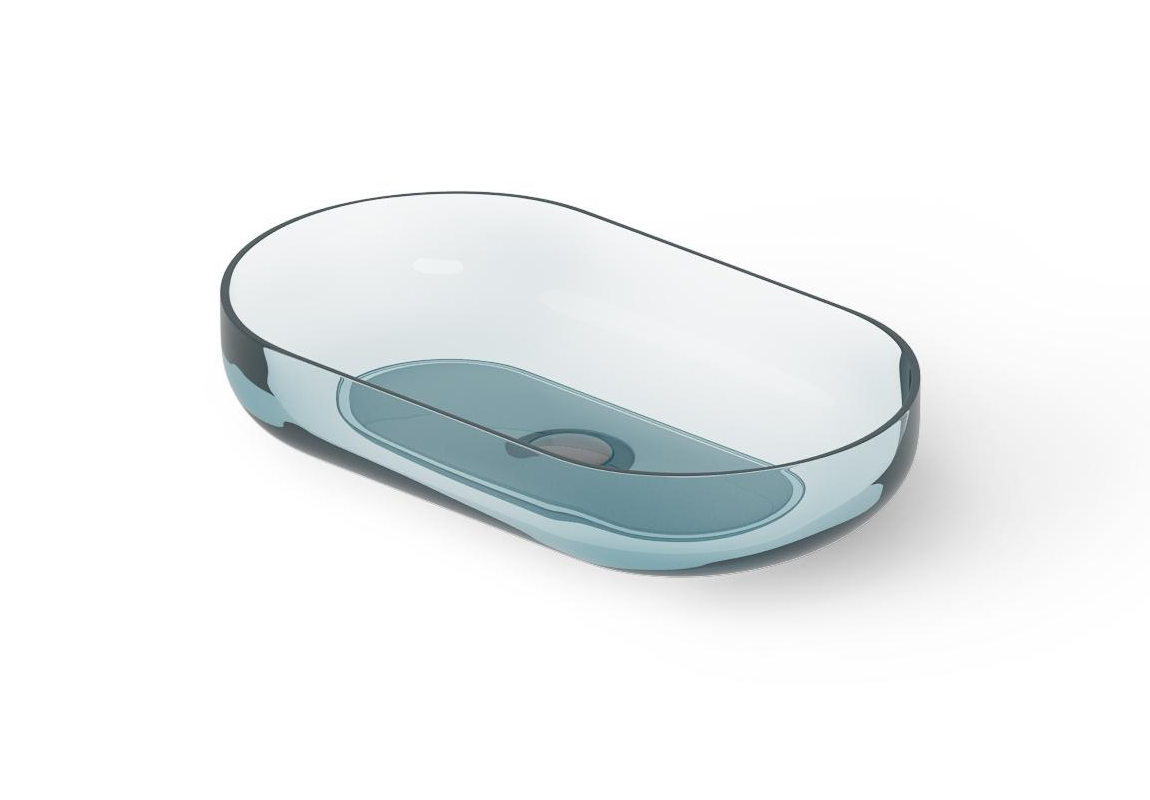 Dea Design Раковина чаша 58x34x12h см, Glasstech, цвет: dark blue DD9104 580 R11