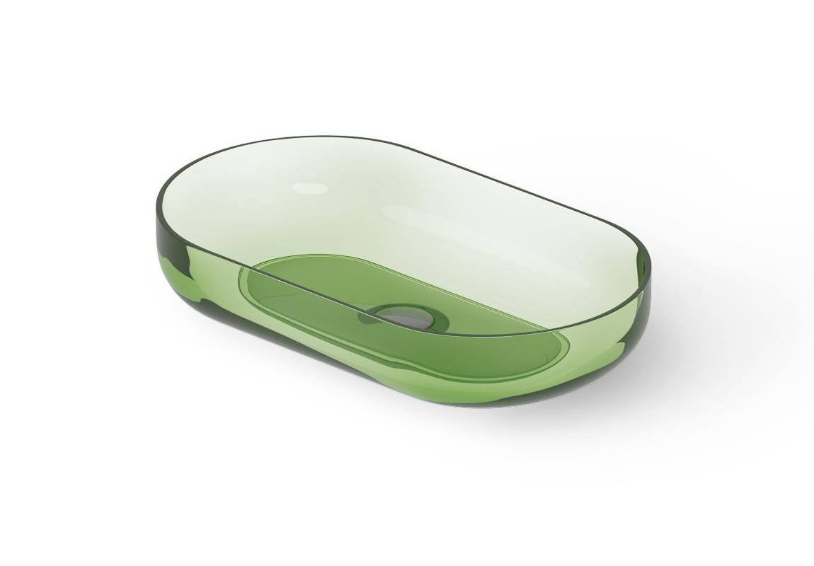 Dea Design Раковина чаша 58x34x12h см, Glasstech, цвет: emerald DD9104 580 R3