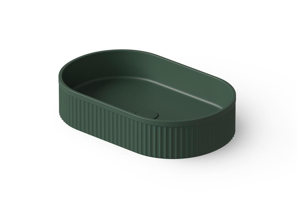 Dea Design Раковина чаша 55x35x12h см, Solid Surface, цвет: dark green DD9801 550 11