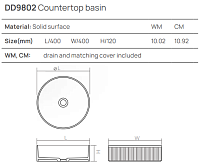 Dea Design Раковина чаша d40x12h см, Solid Surface, цвет: grey brown DD9802 400 6
