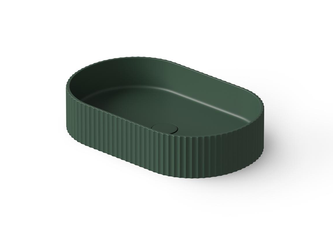 Dea Design Раковина чаша 55x35x12h см, Solid Surface, цвет: dark green DD9811 550 11