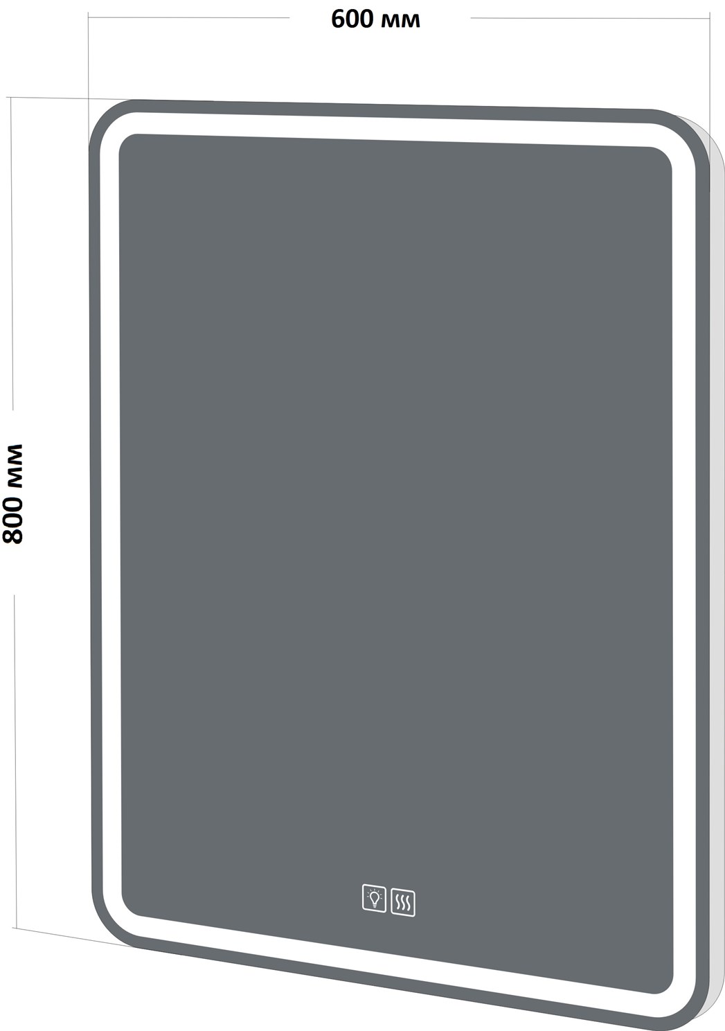 BelBagno Зеркало 60x80h см, с подсветкой по периметру, подогревом и выключ., цвет: хром глянцевый SPC-MAR-600-800-LED-TCH-WARM