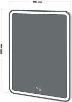 BelBagno Зеркало 60x80h см, с подсветкой по периметру, подогревом и выключ., цвет: хром глянцевый SPC-MAR-600-800-LED-TCH-WARM