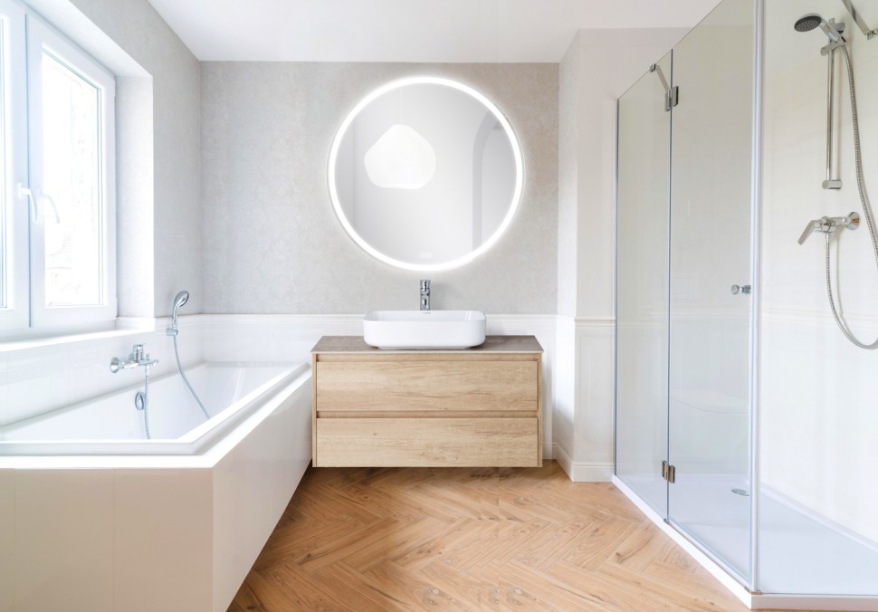 BelBagno Зеркало d80 см, с подсветкой по периметру и выключателем, цвет: хром глянцевый SPC-RNG-900-LED-TCH