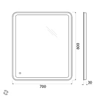 BelBagno Зеркало 70x80h см, с подсветкой по периметру и выключателем, цвет: хром глянцевый SPC-MAR-700-800-LED-TCH