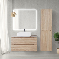 BelBagno Marino Зеркало 90x80h см, с подсветкой, подогревом и выключателем, цвет: хром глянцевый SPC-MAR-900-800-LED-TCH-WARM