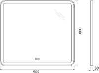 BelBagno Marino Зеркало 90x80h см, с подсветкой, подогревом и выключателем, цвет: хром глянцевый SPC-MAR-900-800-LED-TCH-WARM