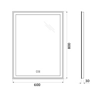 BelBagno Зеркало 60x80h см, с подсветкой, подогревом и выключателем, цвет: хром глянцевый SPC-GRT-600-800-LED-TCH-WARM