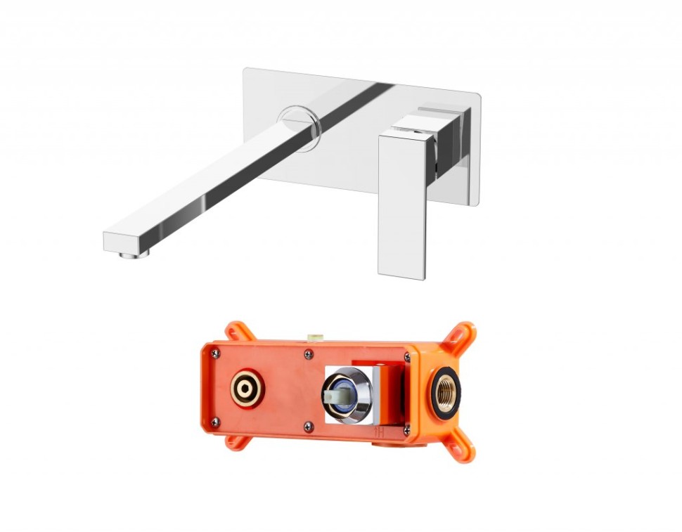 BelBagno Romano Смеситель для раковины встраиваемый, с вн. частью,излив 18 см, цвет: хром глянцевый ROM-BLM-CRM