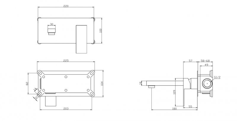 BelBagno Romano Смеситель для раковины встраиваемый, с вн. частью,излив 18 см, цвет: хром глянцевый ROM-BLM-CRM