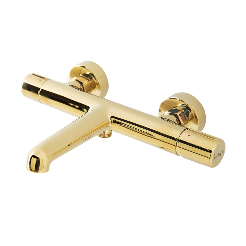 BelBagno Uno Смеситель для ванны термостатический накладной, длина излива 13см, цвет: хром глянцевый UNO-VASM-ORO