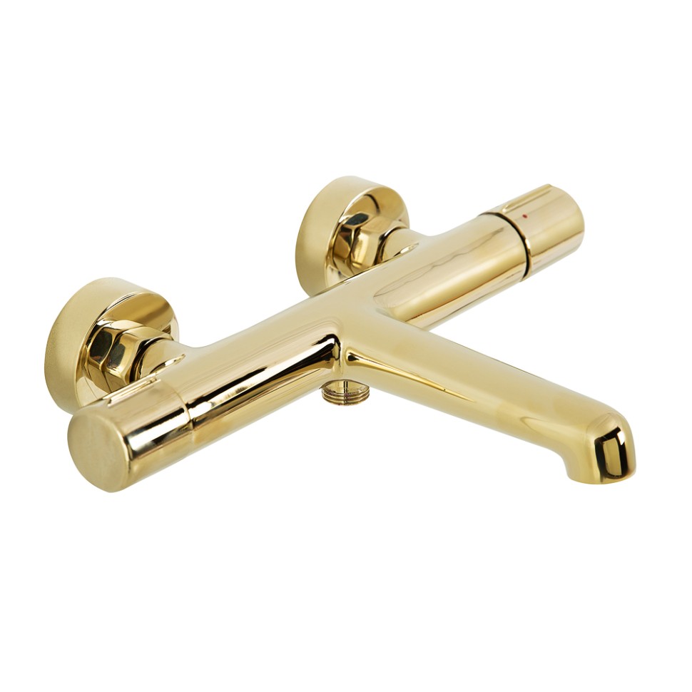 BelBagno Uno Смеситель для ванны термостатический накладной, длина излива 13см, цвет: хром глянцевый UNO-VASM-ORO